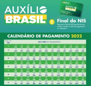 calendário pagamento auxilio brasil